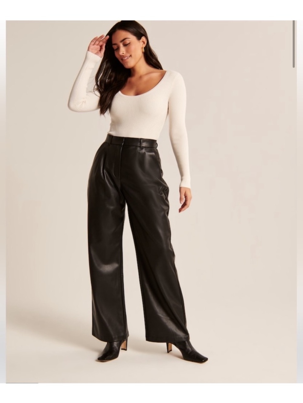 Abercrombie & Fitch Faux Leather Curve Love Trouser
